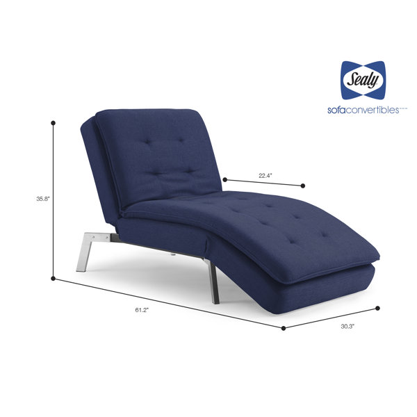 Sealy Sofa Convertibles Harriet Tufted Armless Reclining Chaise Lounge